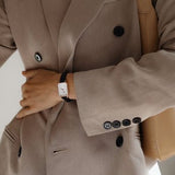 Buy Shop Daniel Wellington Quadro White Dial Black Leather Strap Watch For Women - DW00100434 USA Online