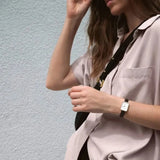 Buy Shop Daniel Wellington Quadro White Dial Black Leather Strap Watch For Women - DW00100434 USA Online