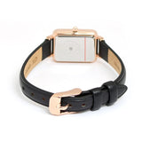 Buy Shop Daniel Wellington Quadro White Dial Black Leather Strap Watch For Women - DW00100434 USA Online