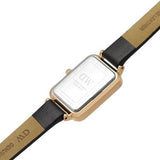 Buy Shop Daniel Wellington Quadro White Dial Black Leather Strap Watch For Women - DW00100434 USA Online