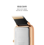 Buy Shop Daniel Wellington Quadro White Dial Black Leather Strap Watch For Women - DW00100450 USA Online