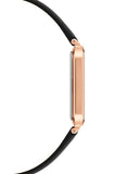 Buy Shop Daniel Wellington Quadro White Dial Black Leather Strap Watch For Women - DW00100450 USA Online