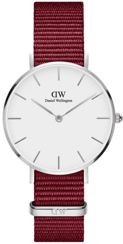 Buy Shop Daniel Wellington Roselyn 3A Petite White Dial Ruby Red NATO Strap Watch For Women - DW00100292 USA Online