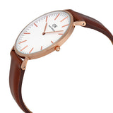 Buy Shop Daniel Wellington Classic St Mawes White Dial Brown Leather Strap Watch For Men - DW00100006 USA Online