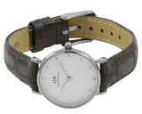Buy Shop Daniel Wellington York White Dial Brown Leather Strap Watch For Women - DW00100069 USA Online