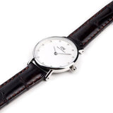 Buy Shop Daniel Wellington York White Dial Brown Leather Strap Watch For Women - DW00100069 USA Online