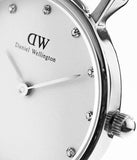 Buy Shop Daniel Wellington York White Dial Brown Leather Strap Watch For Women - DW00100069 USA Online