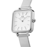 Buy Shop Daniel Wellington Quadro Studio White Dial Silver Mesh Bracelet Watch For Women - DW00100521 USA Online