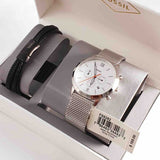 Buy Shop Fossil Neutra Chronograph White Dial Silver Mesh Bracelet Watch for Men - FS5382 USA Online