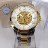 Buy Shop Fossil Grant Automatic Skeleton White Dial Two Tone Steel Strap Watch for Men - ME3112 USA Online