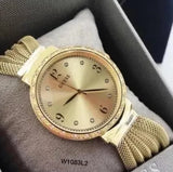 Buy Shop Guess Chiffon Gold Dial Gold Mesh Bracelet Watch For Women - W1083L2 USA Online