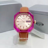 Buy Shop Fossil Candy White Dial Brown Leather Strap Watch for Women - ES3539 USA Online