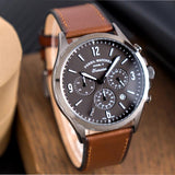 Buy Shop Fossil Forrester Chronograph Grey Dial Brown Leather Strap Watch for Men - FS5815 USA Online
