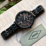 Buy Shop Fossil Jacqueline Black Dial Black Mesh Bracelet Watch for Women - ES3614 USA Online
