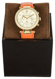 Buy Shop Michael Kors Parker Champagne Dial Orange Leather Strap Watch for Women - MK2279 USA Online