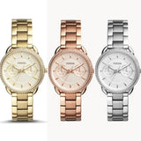 Buy Shop Fossil Tailor Gold Dial Gold Steel Strap Watch for Women - ES4263 USA Online