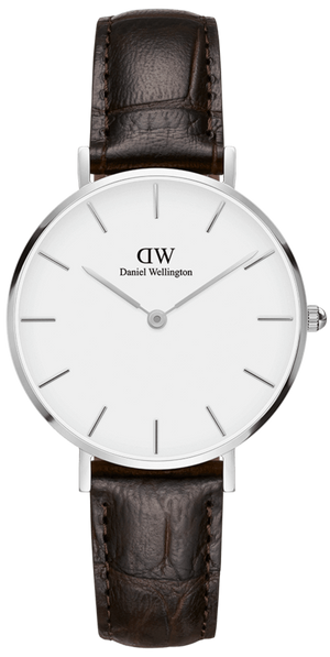 Buy Shop Daniel Wellington Classic Petite Reading White Dial Black Leather Strap Watch For Women - DW00100241 USA Online