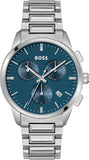 Buy Shop Hugo Boss Dapper Chronograph Blue Dial Silver Steel Strap Watch For Men - 1513927 USA Online
