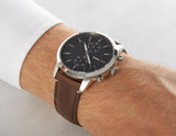 Buy Shop Fossil Townsman Chronograph Black Dial Brown Leather Strap Watch for Men - FS5280 USA Online