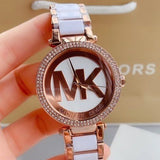 Buy Shop Michael Kors Parker White Dial Two Tone Steel Strap Watch for Women - MK6365 USA Online