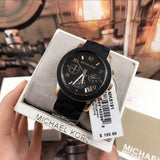 Buy Shop Michael Kors Runway Black Dial Black Silicone Strap Watch for Women - MK5191 USA Online