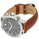 Buy Shop Michael Kors Gage Chronograph Blue Dial Brown Leather Strap Watch For Men - MK8362 USA Online