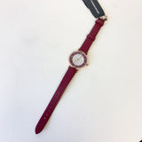 Buy Shop Emporio Armani Gianni T Bar Crystals Maroon Dial Maroon Leather Strap Watch for Women - AR11487 USA Online