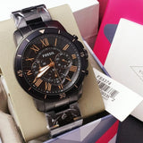 Buy Shop Fossil Grant Sport Chronograph Black Dial Black Steel Strap Watch for Men - FS5374 USA Online