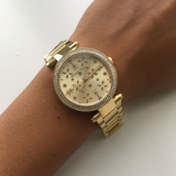 Buy Shop Michael Kors Parker Gold Dial Gold Steel Strap Watch for Women - MK6469 USA Online