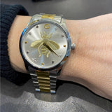 Buy Shop Gucci G Timeless Silver Dial Two Tone Steel Strap Watch For Women - YA126599 USA Online