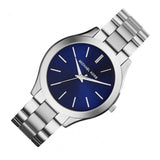 Buy Shop Michael Kors Slim Runway Quartz Blue Dial Silver Steel Strap Watch For Women - MK3379 USA Online
