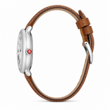 Buy Shop Michele Serein Silver Dial Brown Leather Strap Watch for Women - MWW21B000010 USA Online