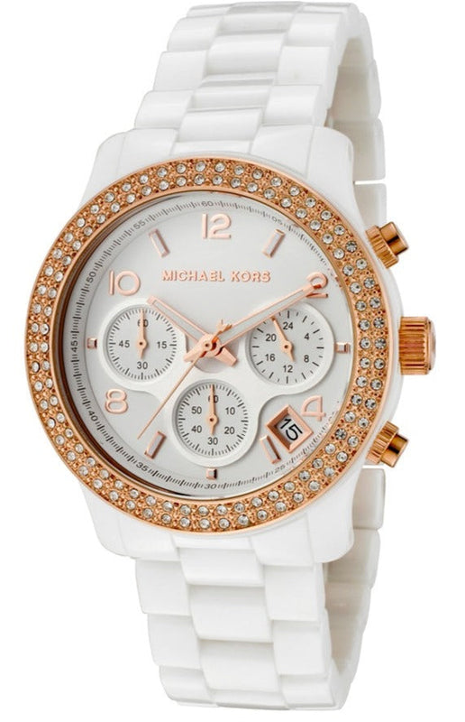 Buy Shop Michael Kors Ceramic White Dial White Steel Strap Watch for Women - MK5269 USA Online