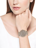 Marc Jacobs Baker Grey Dial Grey Leather Strap Watch for Women - MBM1266