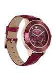 Swarovski Octea Lux Chrono Red Dial Red Leather Strap Watch for Women - 5547642