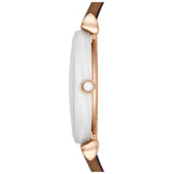 Buy Shop Emporio Armani Gianni T Bar Quartz Mother of Pearl White Dial Brown Leather Strap Watch For Women - AR11040 USA Online