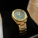 Buy Shop Seiko 5 Sports HUF Limited Edition Green Dial Gold Steel Strap Watch For Men - SRPJ20 USA Online