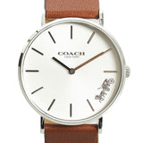 Buy Shop Coach Perry White Dial Brown Leather Strap Watch for Women - 14503154 USA Online
