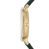 Buy Shop Fossil Jacqueline Multifunction Moonphase Mother of Pearl White Dial Green Leather Strap Watch for Women - ES5244 USA Online