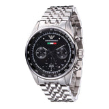 Buy Shop Emporio Armani Sportivo Chronograph Black Dial Silver Steel Strap Watch For Men - AR5984 USA Online