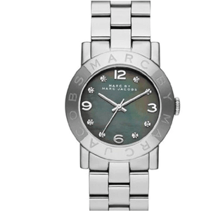 Buy Shop Marc Jacobs Amy Analog Mother of Pearl Grey Dial Silver Steel Strap Watch for Women - MBM8608 USA Online