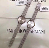 Buy Shop Emporio Armani Classic White Dial Beige Leather Strap Watch For Women - AR11008 USA Online