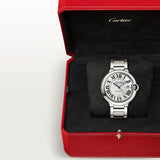 Buy Shop Cartier Ballon Bleu De Cartier Silver Dial Silver Steel Strap Watch for Men - WSBB0049 USA Online
