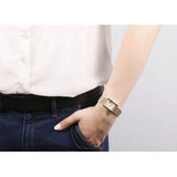 Buy Shop Guess Nouveau Diamonds Gold Dial Gold Mesh Bracelet Watch for Women - W0127L2 USA Online