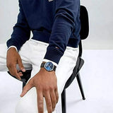 Buy Shop Tommy Hilfiger Cooper Blue Dial Brown Leather Strap Watch for Men - 1791508 USA Online