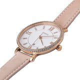 Buy Shop Fossil Jacqueline White Dial Pink Leather Strap Watch for Women - ES4303 USA Online