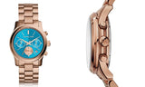 Buy Shop Michael Kors Runway Chronograph Turquoise Dial Rose Gold Steel Strap Watch For Women - MK6164 USA Online