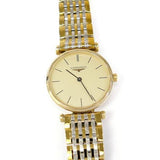 Longines La Grande Classique Quartz Gold Dial Two Tone Mesh Bracelet Watch for Women - L4.209.2.32.7