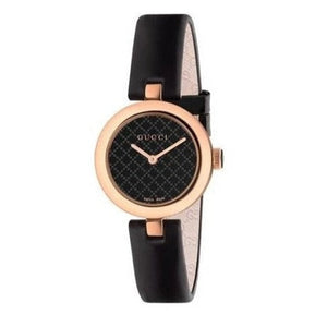 Buy Shop Gucci Diamantissima Quartz Black Dial Black Leather Strap Watch for Women - YA141401 USA Online