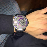 Buy Shop Diesel Badass Chronograph Anthracite Dial Black Leather Strap Watch For Men - DZ7270 USA Online